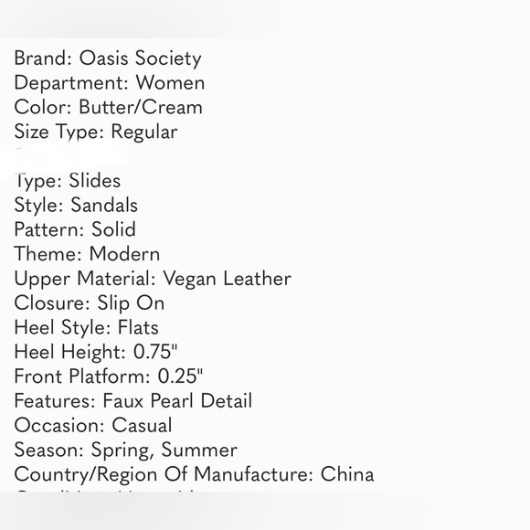 Like new Oasis Society Valerie Pearl Flat Slide Sandals Size 7.5 - Picture 6 of 11